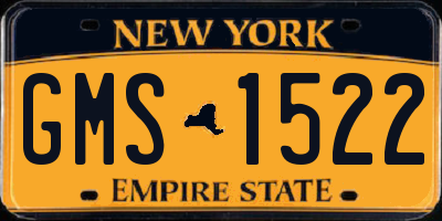 NY license plate GMS1522