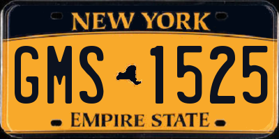 NY license plate GMS1525
