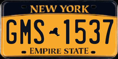 NY license plate GMS1537