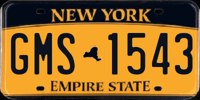 NY license plate GMS1543