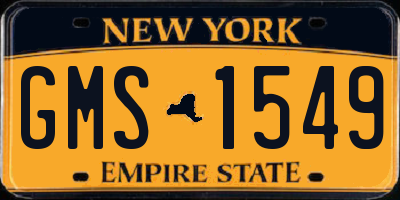 NY license plate GMS1549
