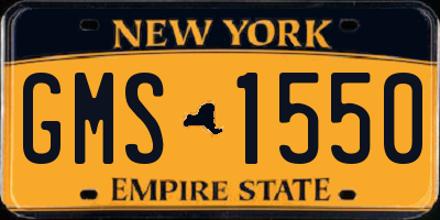 NY license plate GMS1550