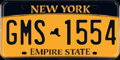 NY license plate GMS1554