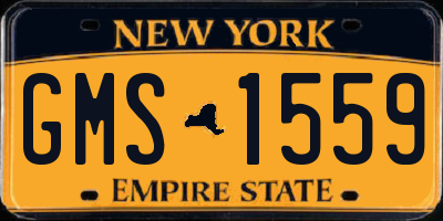 NY license plate GMS1559