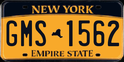NY license plate GMS1562