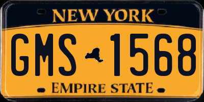 NY license plate GMS1568