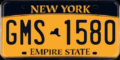 NY license plate GMS1580