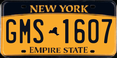 NY license plate GMS1607