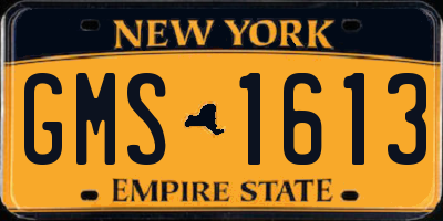 NY license plate GMS1613