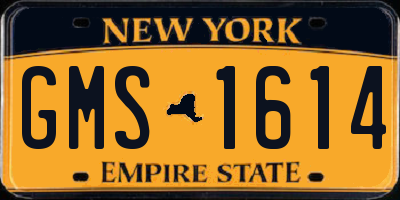 NY license plate GMS1614