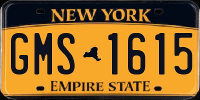 NY license plate GMS1615