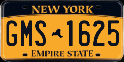 NY license plate GMS1625