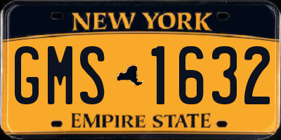 NY license plate GMS1632