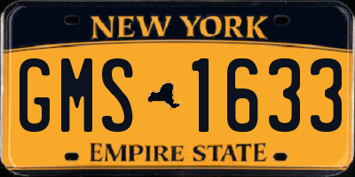 NY license plate GMS1633