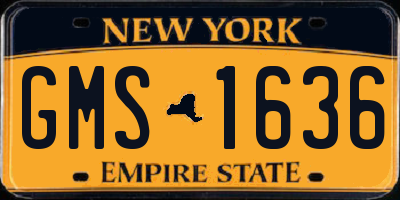 NY license plate GMS1636
