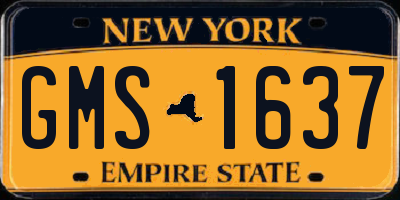 NY license plate GMS1637