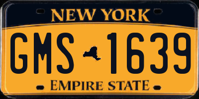 NY license plate GMS1639