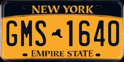 NY license plate GMS1640