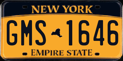 NY license plate GMS1646