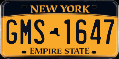 NY license plate GMS1647
