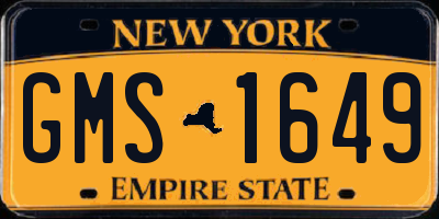 NY license plate GMS1649