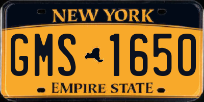 NY license plate GMS1650