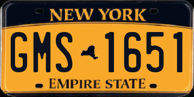 NY license plate GMS1651