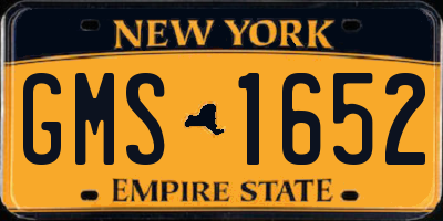 NY license plate GMS1652