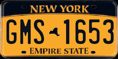 NY license plate GMS1653