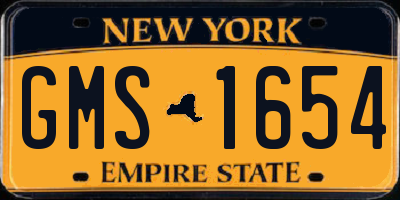 NY license plate GMS1654