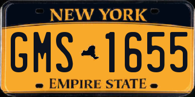 NY license plate GMS1655