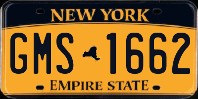 NY license plate GMS1662