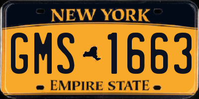 NY license plate GMS1663