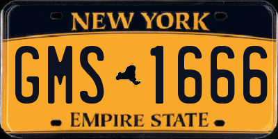 NY license plate GMS1666
