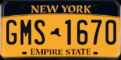 NY license plate GMS1670