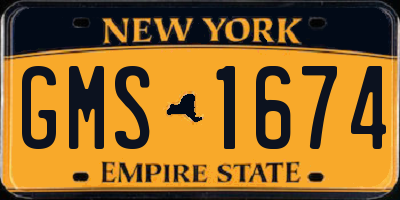 NY license plate GMS1674