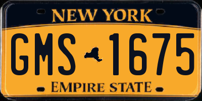 NY license plate GMS1675