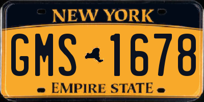 NY license plate GMS1678