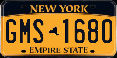 NY license plate GMS1680