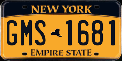 NY license plate GMS1681