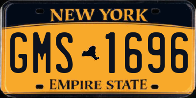 NY license plate GMS1696