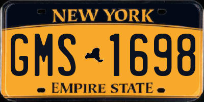 NY license plate GMS1698