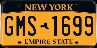 NY license plate GMS1699