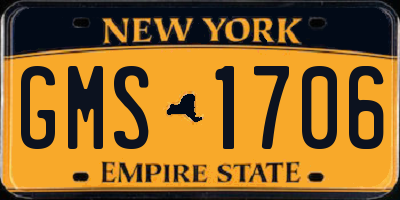 NY license plate GMS1706
