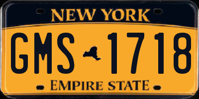 NY license plate GMS1718