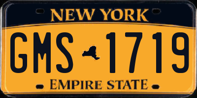 NY license plate GMS1719