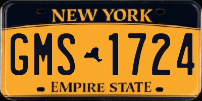 NY license plate GMS1724