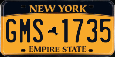 NY license plate GMS1735