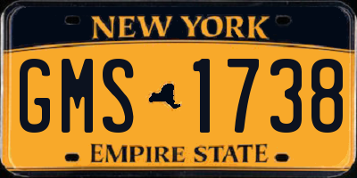 NY license plate GMS1738