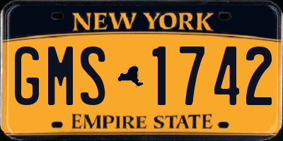 NY license plate GMS1742